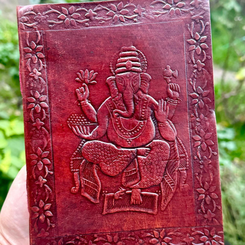 Agenda Ganesha piele si hartie naturala 18 cm