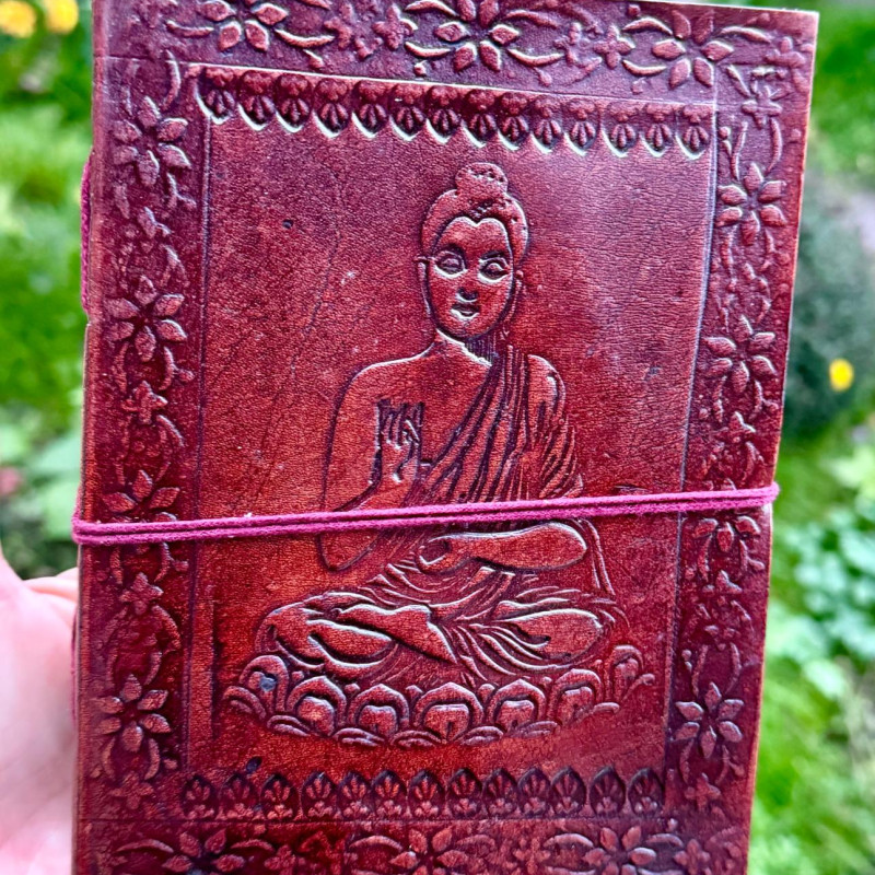 Agenda Buddha piele si hartie naturala 18 cm